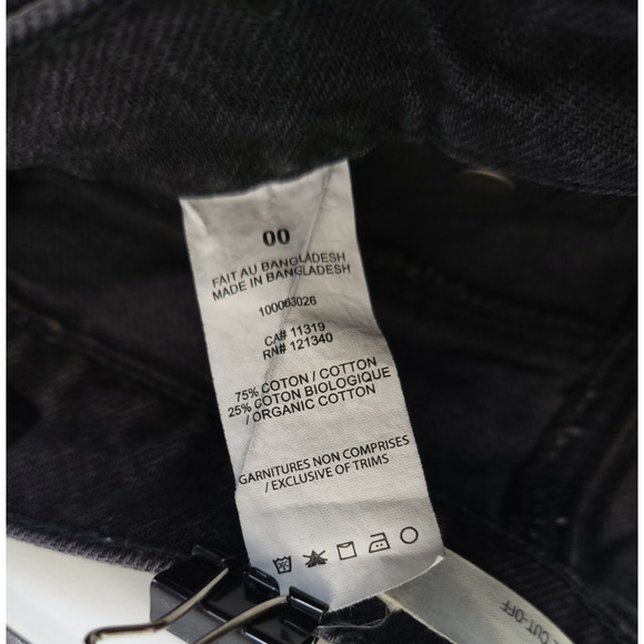 Garage Denim Shorts Cut Off Distress Button Fly Women 00 / 23 Black Hot Pants - Picture 8 of 11